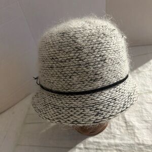 DPC POLYESTER BLACK CREAM TEXTURE WITH BLACK THIN BAND FUZZY FEDORA WOMEN’S O/S